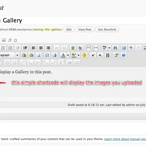 Using The WordPress Gallery Shortcode