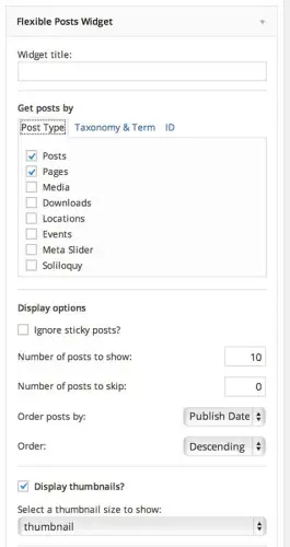 Flexible Posts Widget - Post Types