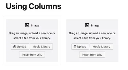 image blocks in columns