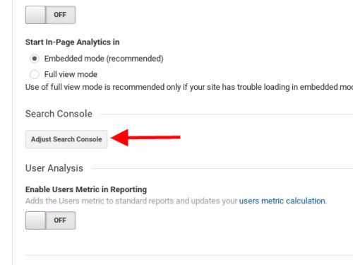 Adjust Search Console
