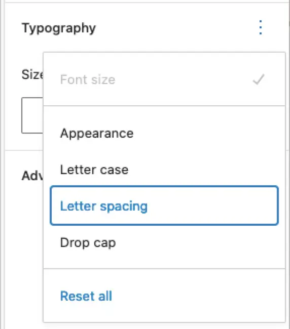 Choose letter spacing